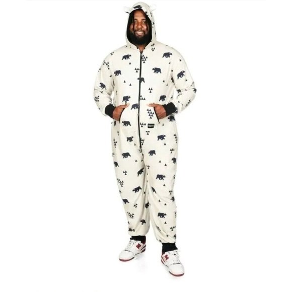 UNISEX Tipsy Elves Bear Xmas Warm Jumpsuit Size L CHECK MEASUREMENTS - Picture 1 of 9